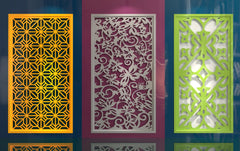 Tree Ornaments for decorative partitions panel screen CNC Laser Cutting File | SVG, DXF, AI |#C009|