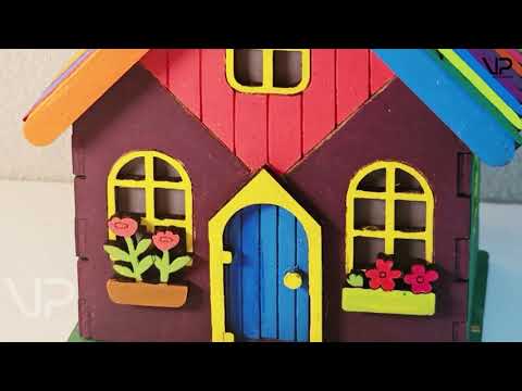 Charming Colorful Miniature Village Garden House with Beautiful Floral Accents – Intricate Laser-Cut Design for DIY Projects and Gift Making Digital Download |#U532|