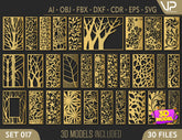 Tree Ornaments for decorative partitions panel screen CNC Laser Cutting File | SVG, DXF, AI |#C017|