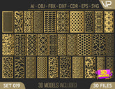 Ornaments for decorative partitions panel screen CNC Laser Cutting File | SVG, DXF, AI |#C019| VectorPort
