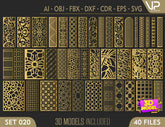 Ornaments for decorative partitions panel screen CNC Laser Cutting File | SVG, DXF, AI |#C020| VectorPort