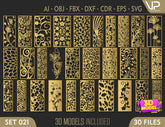 Ornaments for decorative partitions panel screen CNC Laser Cutting File | SVG, DXF, AI |#C021| VectorPort