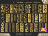 Ornaments for decorative partitions panel screen CNC Laser Cutting File | SVG, DXF, AI |#C023| VectorPort