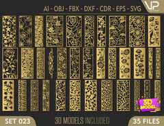 Ornaments for decorative partitions panel screen CNC Laser Cutting File | SVG, DXF, AI |#C023| VectorPort