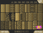 Abstract Pattern Panel Templates CNC Laser Cutting File | SVG, DXF, AI |#C025| VectorPort