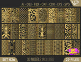 Abstract Pattern Panel Templates CNC Laser Cutting File | SVG, DXF, AI |#C026| VectorPort