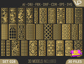 Abstract Pattern Panel Templates CNC Laser Cutting File | SVG, DXF, AI |#C028| VectorPort