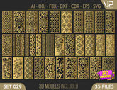 Abstract Pattern Panel Templates CNC Laser Cutting File | SVG, DXF, AI |#C029| VectorPort