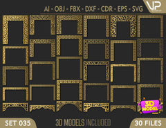 Islamic Abstract Pattern Panel Templates CNC Laser Cutting File | SVG, DXF, AI |#C035|