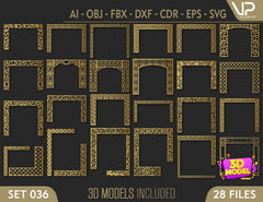 Islamic Abstract Pattern Panel Templates CNC Laser Cutting File | SVG, DXF, AI |#C036| VectorPort