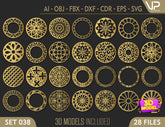 Round Abstract Pattern Panel Templates CNC Laser Cutting File | SVG, DXF, AI |#C038| VectorPort