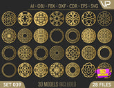 Round Abstract Pattern Panel Templates CNC Laser Cutting File | SVG, DXF, AI |#C039| VectorPort