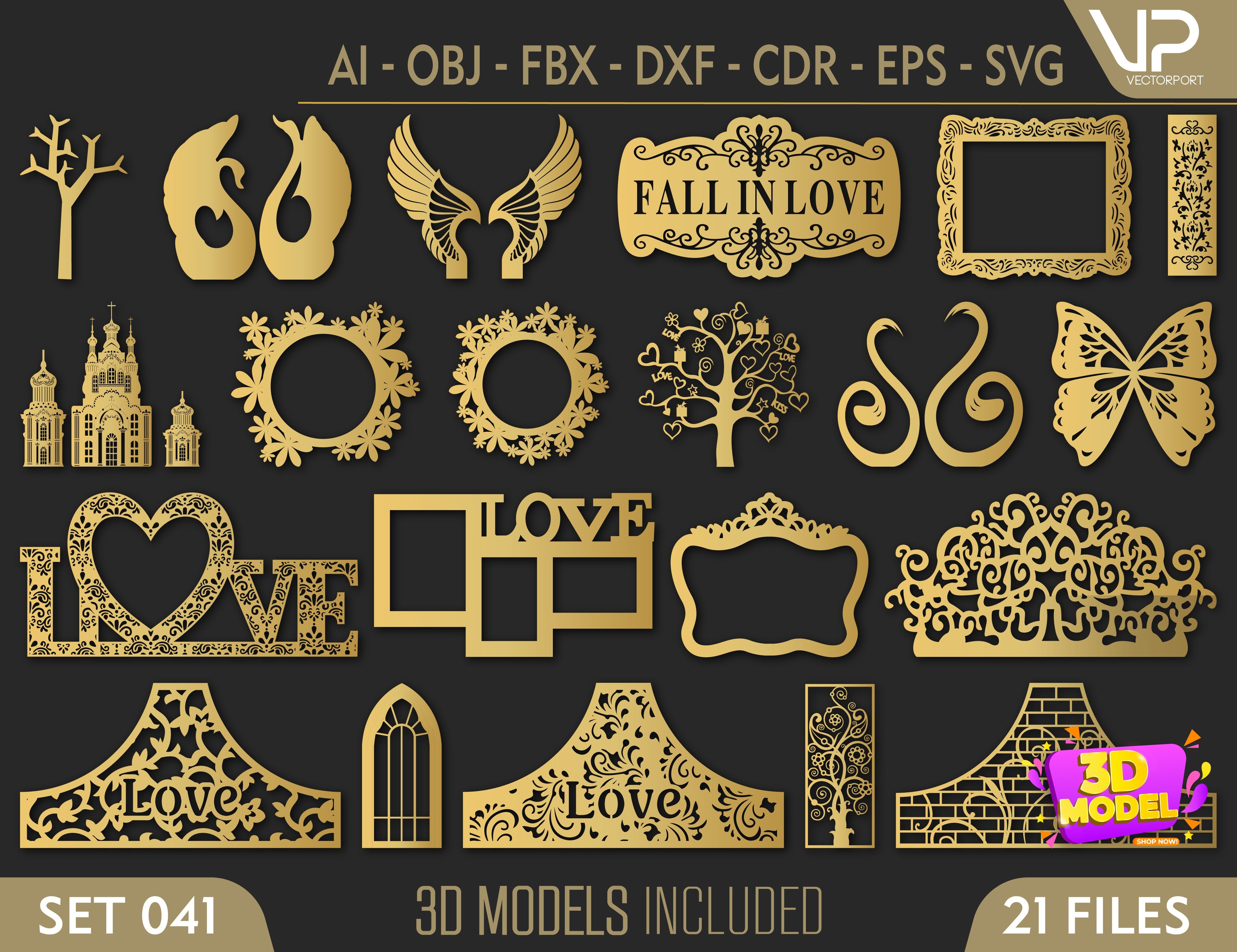 Round Abstract Pattern Panel Templates CNC Laser Cutting File | SVG, DXF, AI |#C041| VectorPort