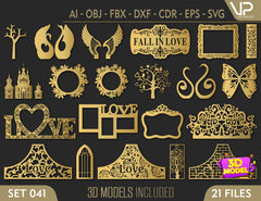 Round Abstract Pattern Panel Templates CNC Laser Cutting File | SVG, DXF, AI |#C041|
