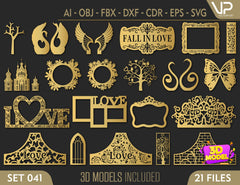 Round Abstract Pattern Panel Templates CNC Laser Cutting File | SVG, DXF, AI |#C041| VectorPort