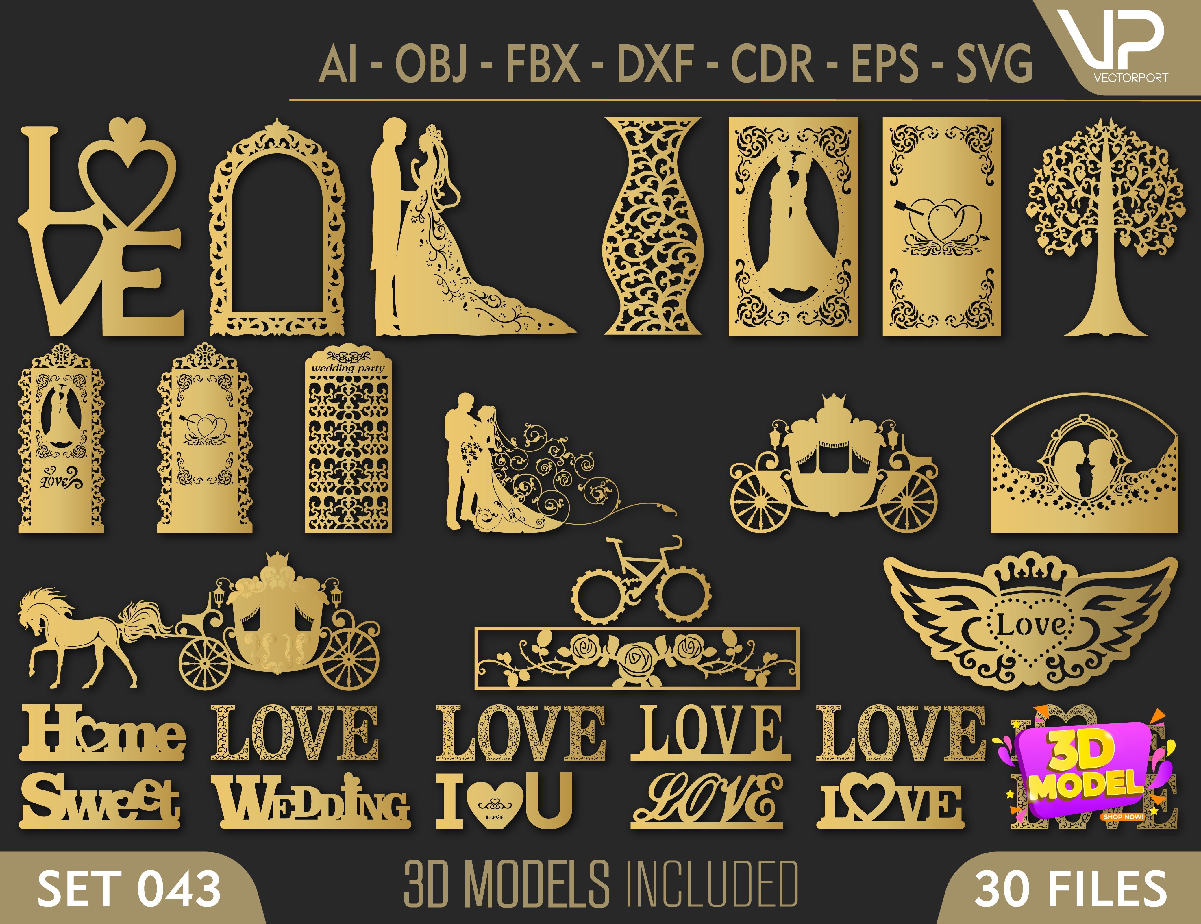 Decorative Abstract Pattern Panel Templates SVG CNC Laser Cutting File | SVG, DXF, AI |#C043| VectorPort