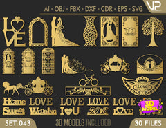 Decorative Abstract Pattern Panel Templates SVG CNC Laser Cutting File | SVG, DXF, AI |#C043| VectorPort