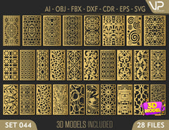 Decorative Abstract Pattern Panel Templates SVG CNC Laser Cutting File | SVG, DXF, AI |#C044| VectorPort