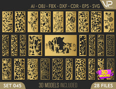 Decorative Abstract Pattern Panel Templates SVG CNC Laser Cutting File | SVG, DXF, AI |#C045| VectorPort