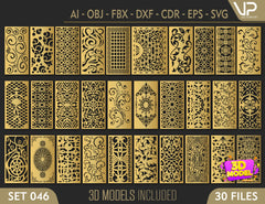 Decorative Abstract Pattern Panel Templates SVG CNC Laser Cutting File | SVG, DXF, AI |#C046| VectorPort