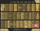 Decorative Tree Pattern Panel Templates SVG CNC Laser Cutting File | SVG, DXF, AI |#C048| VectorPort
