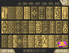 Decorative Tree Pattern Panel Templates SVG CNC Laser Cutting File | SVG, DXF, AI |#C048|