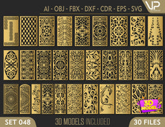 Decorative Tree Pattern Panel Templates SVG CNC Laser Cutting File | SVG, DXF, AI |#C048| VectorPort