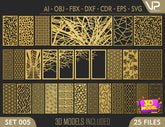 Tree Ornaments for decorative partitions panel screen CNC Laser Cutting File | SVG, DXF, AI |#C005| VectorPort