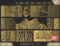 Tree Ornaments for decorative partitions panel screen CNC Laser Cutting File | SVG, DXF, AI |#C006| VectorPort