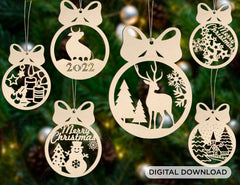 Christmas balls Tree Decorations  | SVG, DXF, AI |#001|
