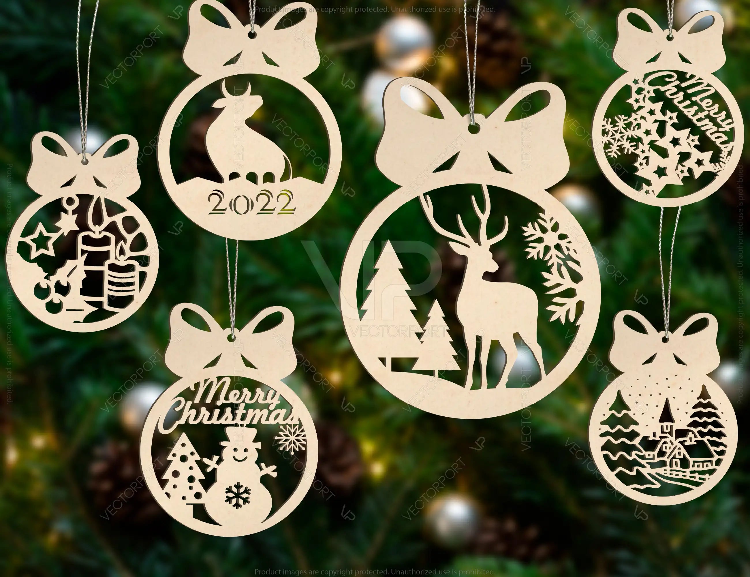 Christmas balls Tree Decorations  | SVG, DXF, AI |#001|