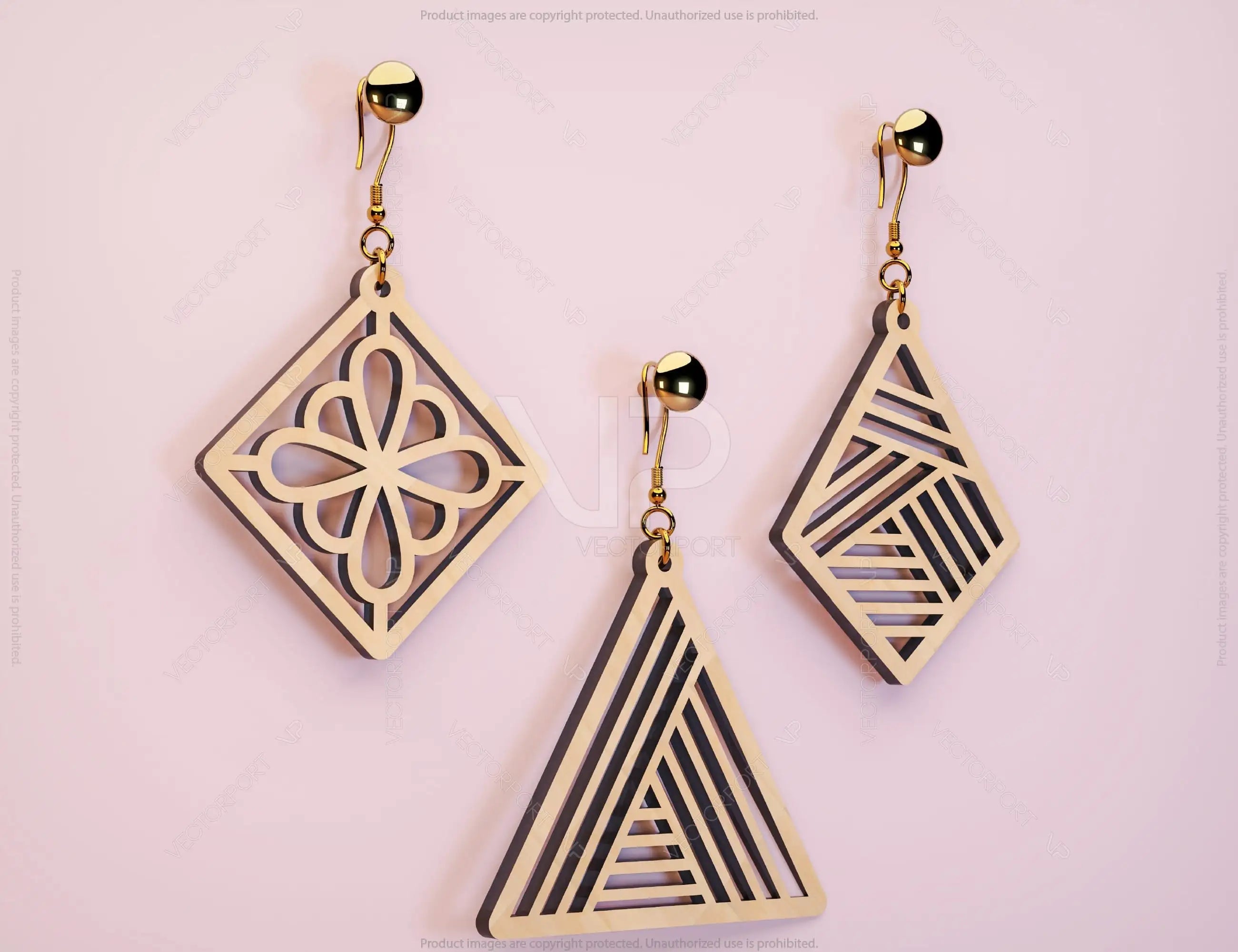 Geometric shapes Earrings Leaf Earrings SVG Earring Template Silhouette Cut Files, Cricut Cut Files |#U003|