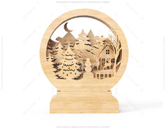 New Year Wooden House DIY | SVG, DXF, AI |#005|