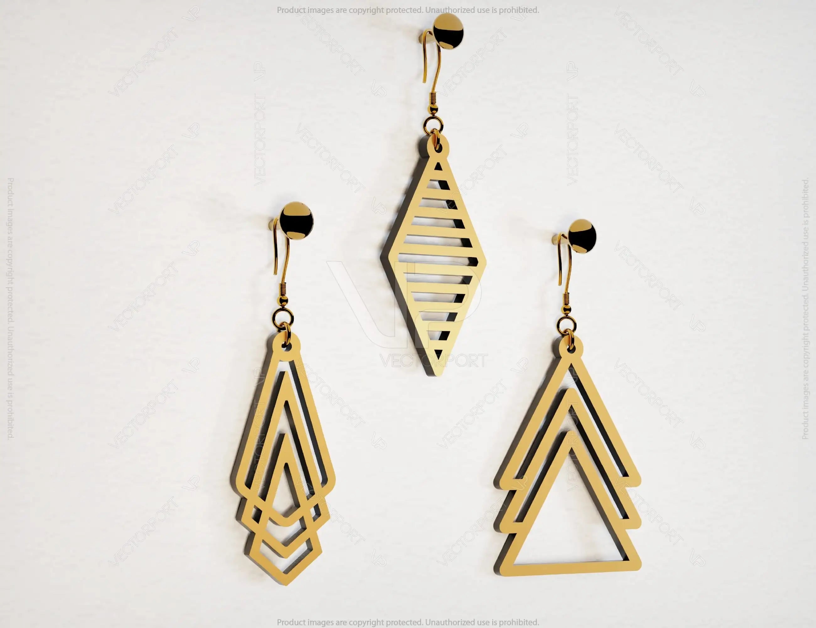 Geometric Modern Earrings Craft Jewelry Pendants Set laser cut Cut Files, Glowforge Cut Files |#U009|
