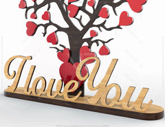 I Love You Heart Tree Wooden DIY | SVG, DXF, AI |#009|