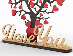 I Love You Heart Tree Wooden DIY | SVG, DXF, AI |#009|