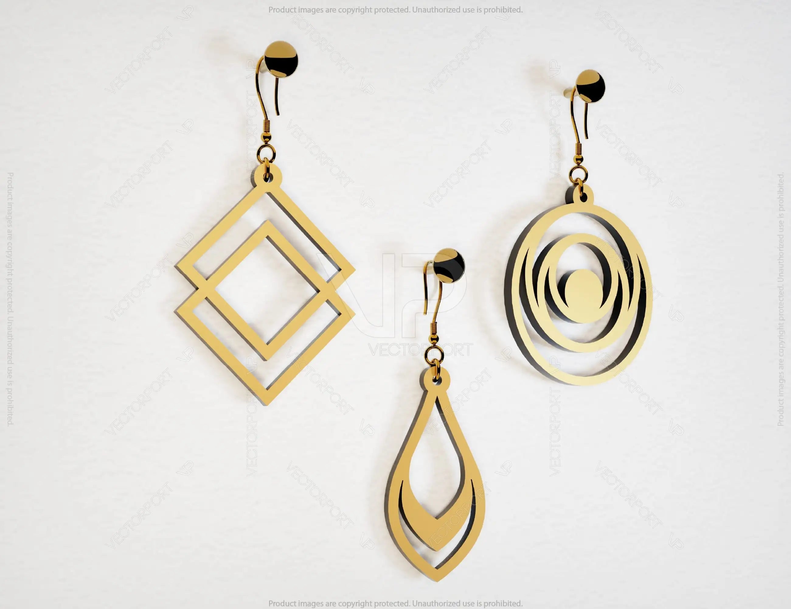 Geometric Modern Earrings Craft Jewelry Pendants Set laser cut Cut Files, Glowforge Cut Files |#U009|