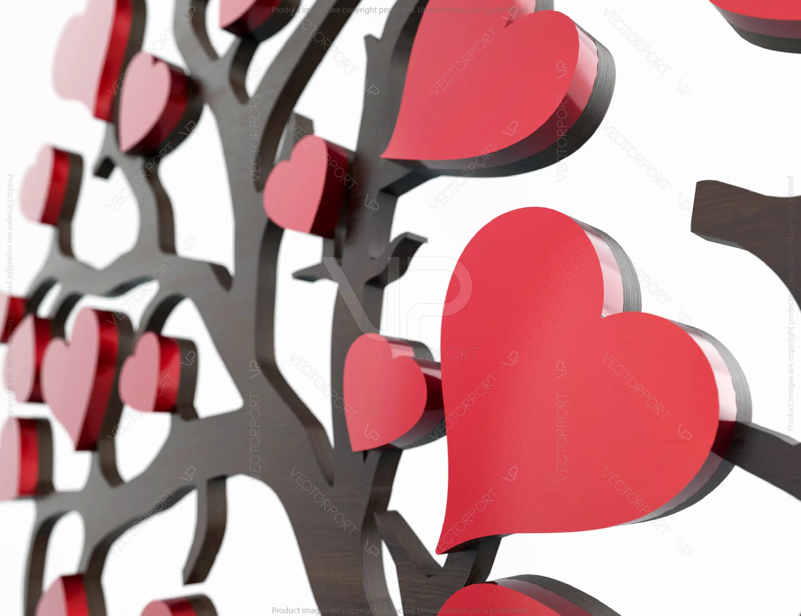 I Love You Heart Tree Wooden DIY | SVG, DXF, AI |#009|