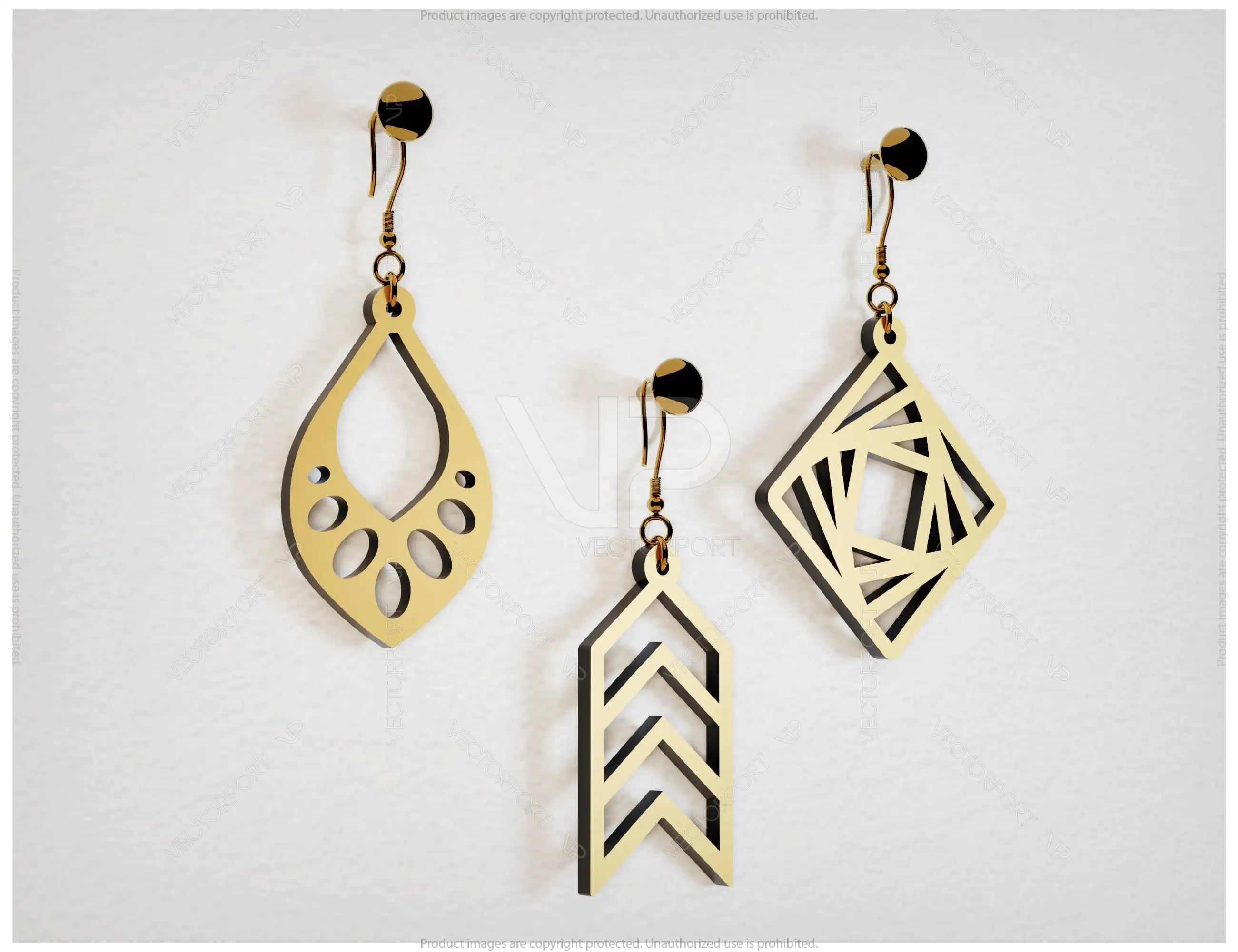 Geometric Modern Earrings Craft Jewelry Pendants Set laser cut Cut Files, Glowforge Cut Files |#U009|