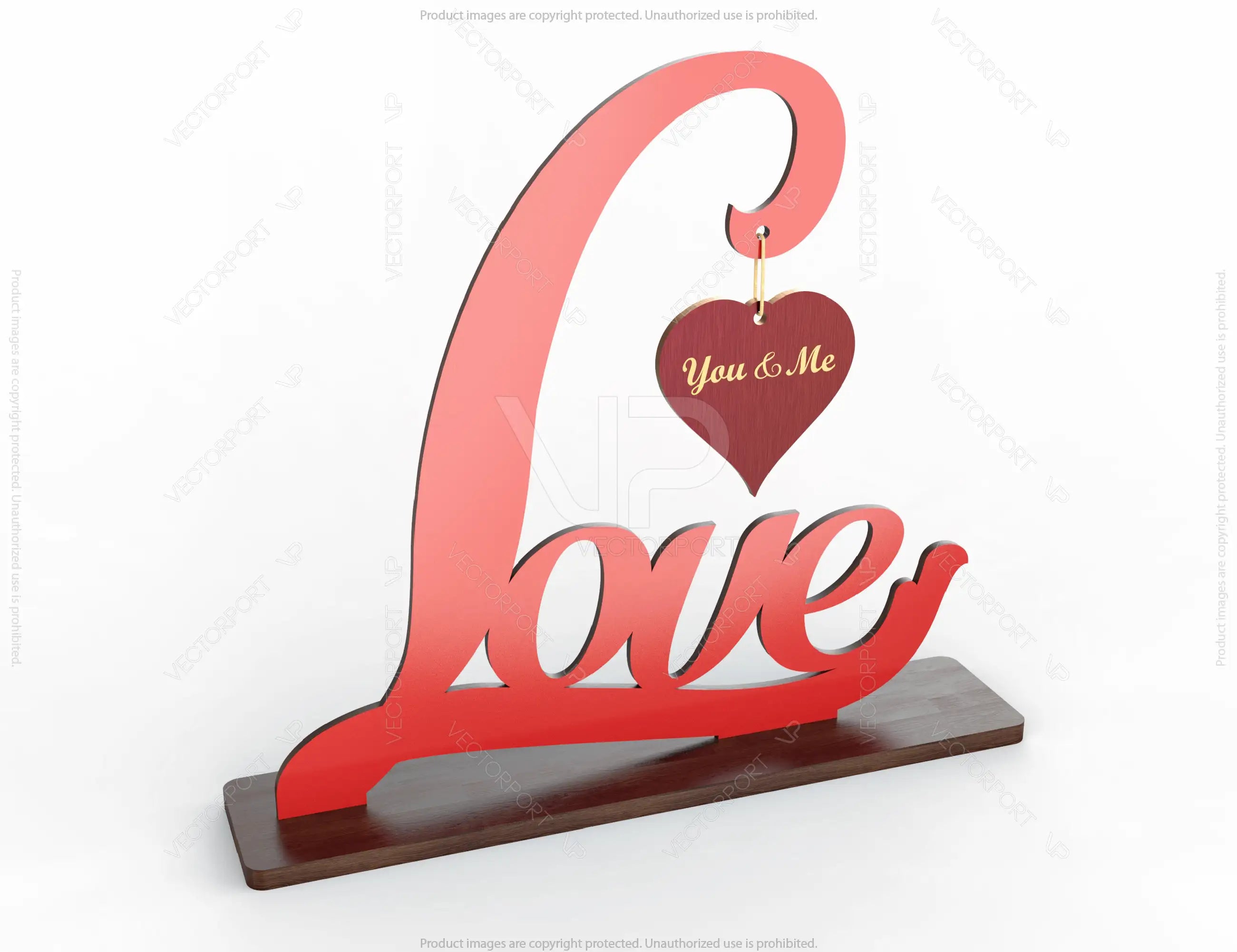 Love Text with Heart You and Me DIY | SVG, DXF, AI |#010|