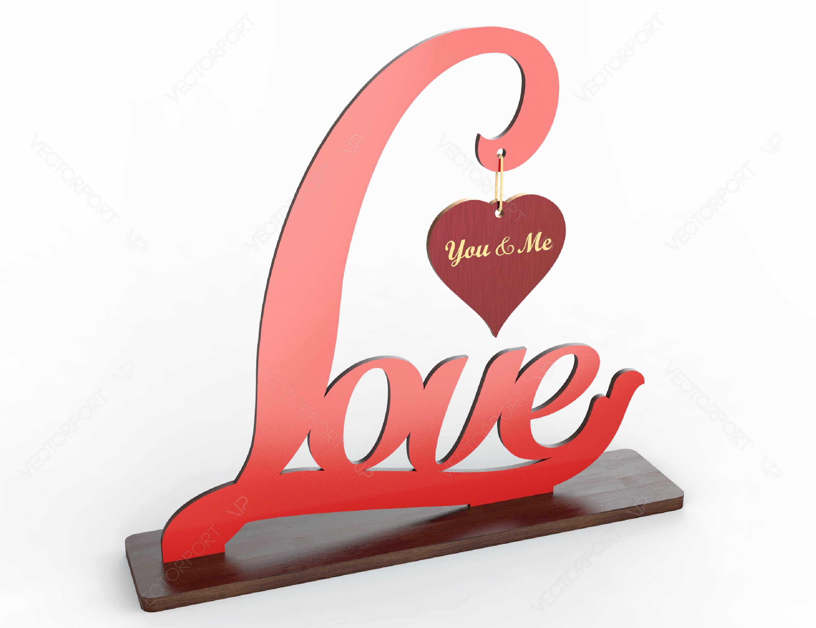 Love Text with Heart You and Me DIY | SVG, DXF, AI |#010|