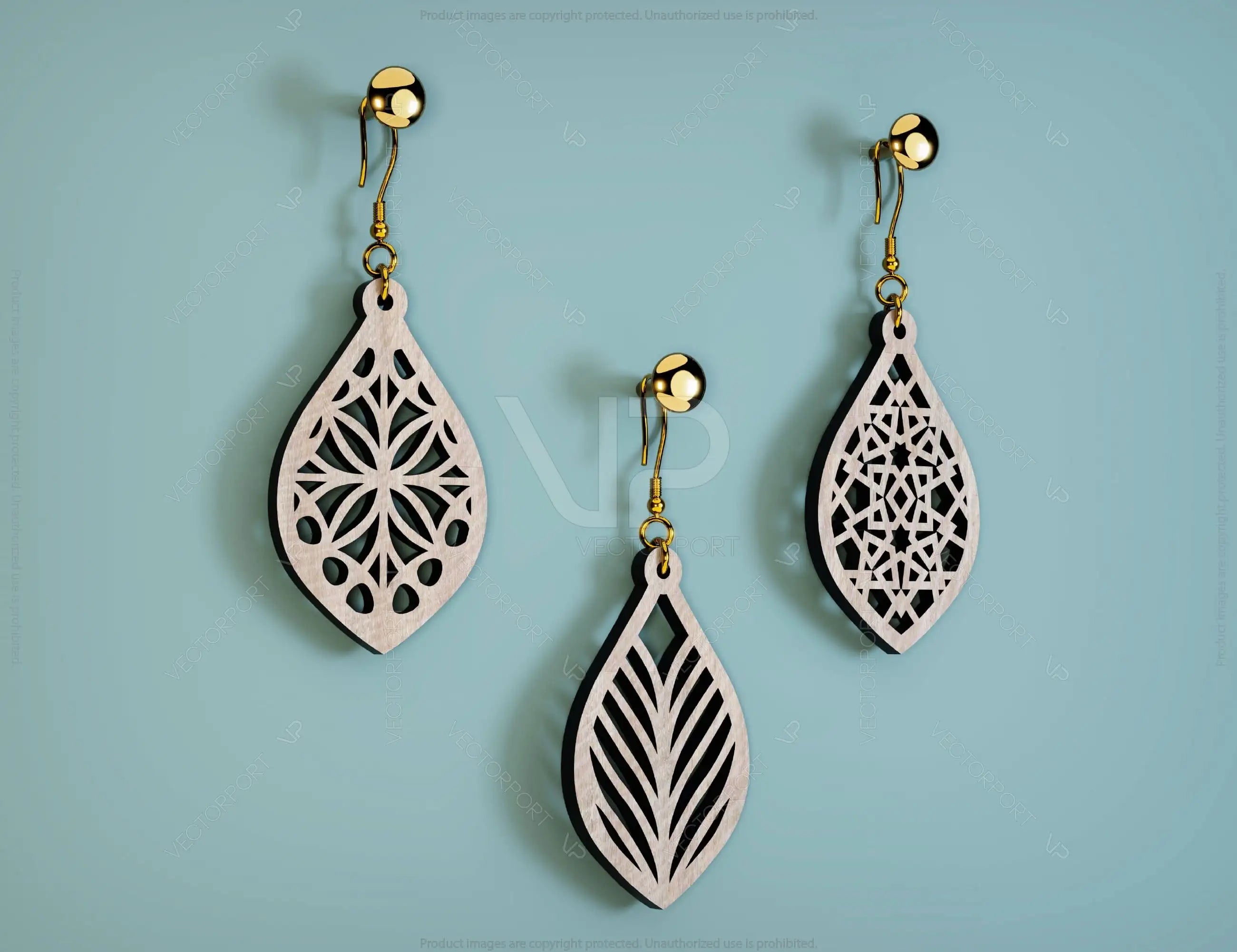 Drop Pendants shapes Laser cut Earrings SVG Earring Template Silhouette Cut Files, Cricut Cut Files |#U010|