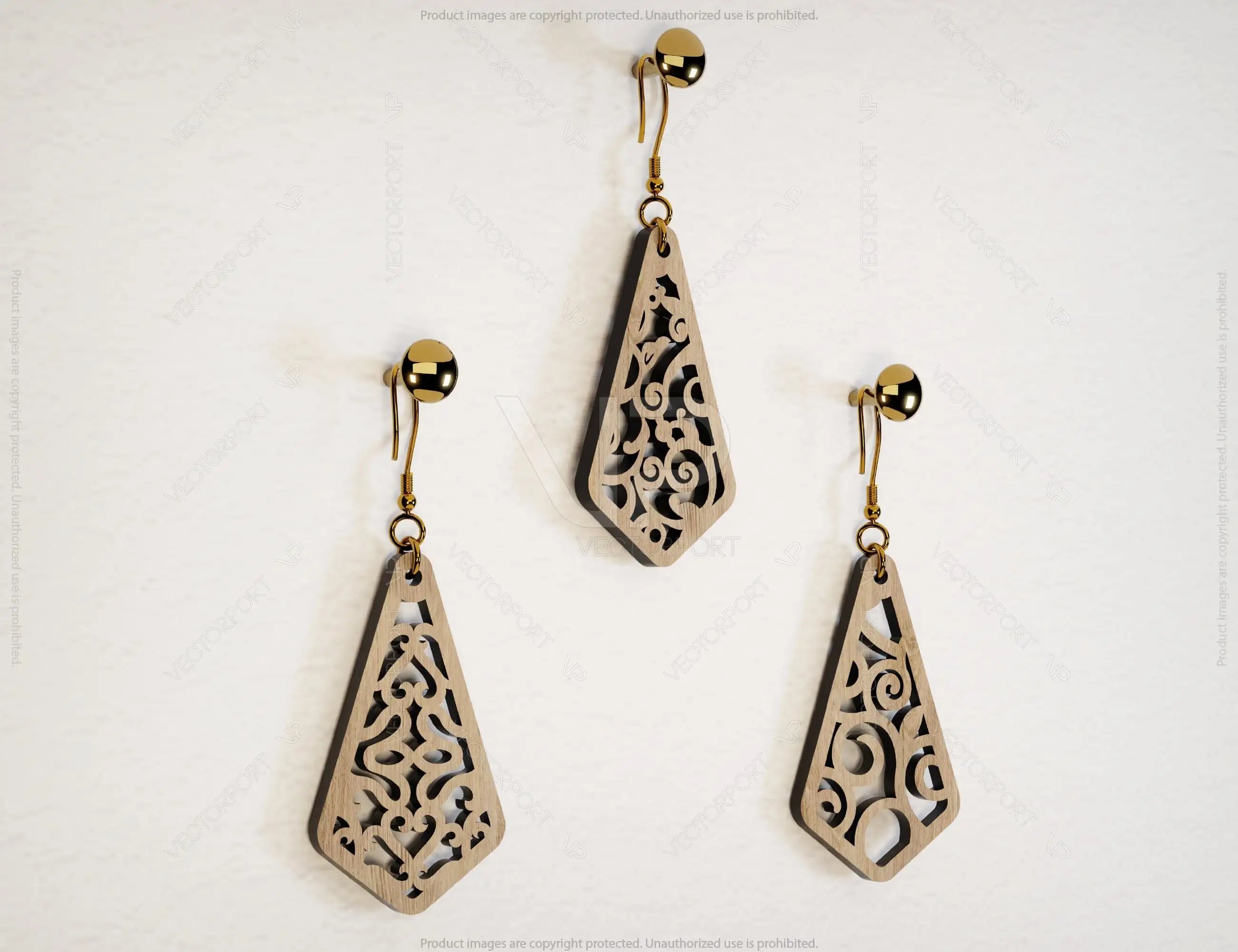 Modern Drop Pendants shapes Laser cut Earrings SVG Earring Template Silhouette Cut Files, Cricut Cut Files |#U011|