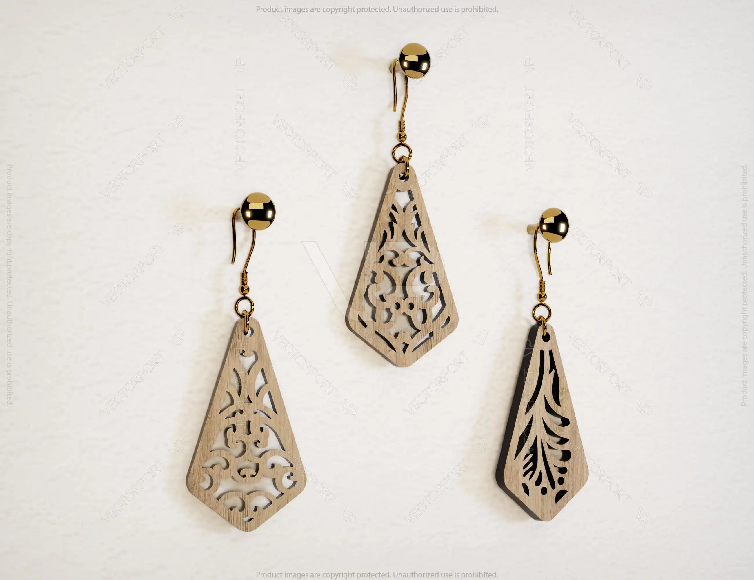 Modern Drop Pendants shapes Laser cut Earrings SVG Earring Template Silhouette Cut Files, Cricut Cut Files |#U011|