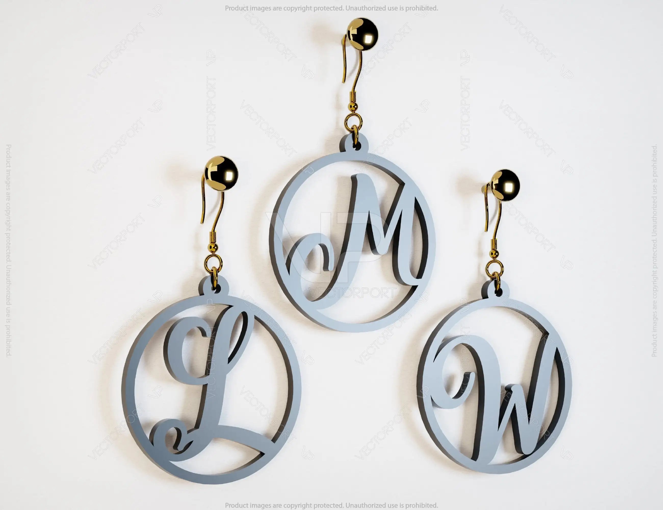 Alphabet Earrings Craft Jewelry Pendants Set Drop Laser cut Earrings SVG Template Silhouette Cut Files, Cricut Cut Files |#U016|