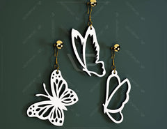 Butterfly Earrings 12 different styles Pendant Jewelry svg dxf Glowforge Pendants laser cut |#U019|