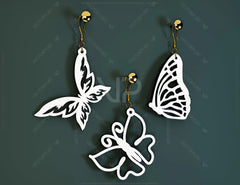 Butterfly Earrings 12 different styles Pendant Jewelry svg dxf Glowforge Pendants laser cut |#U019|