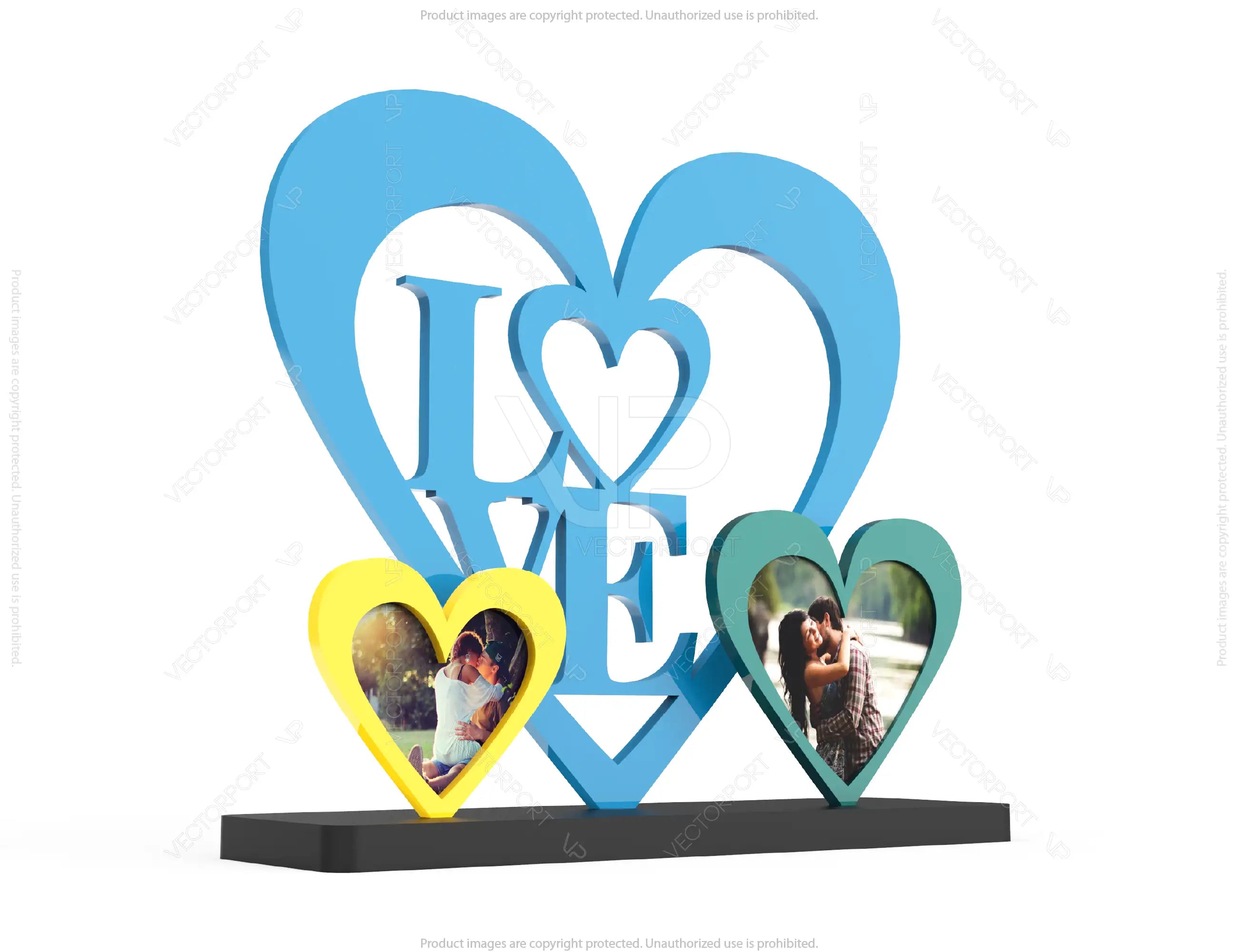 Heart Love Photo Frame Standing décor for home DIY | SVG, DXF, AI |#019|