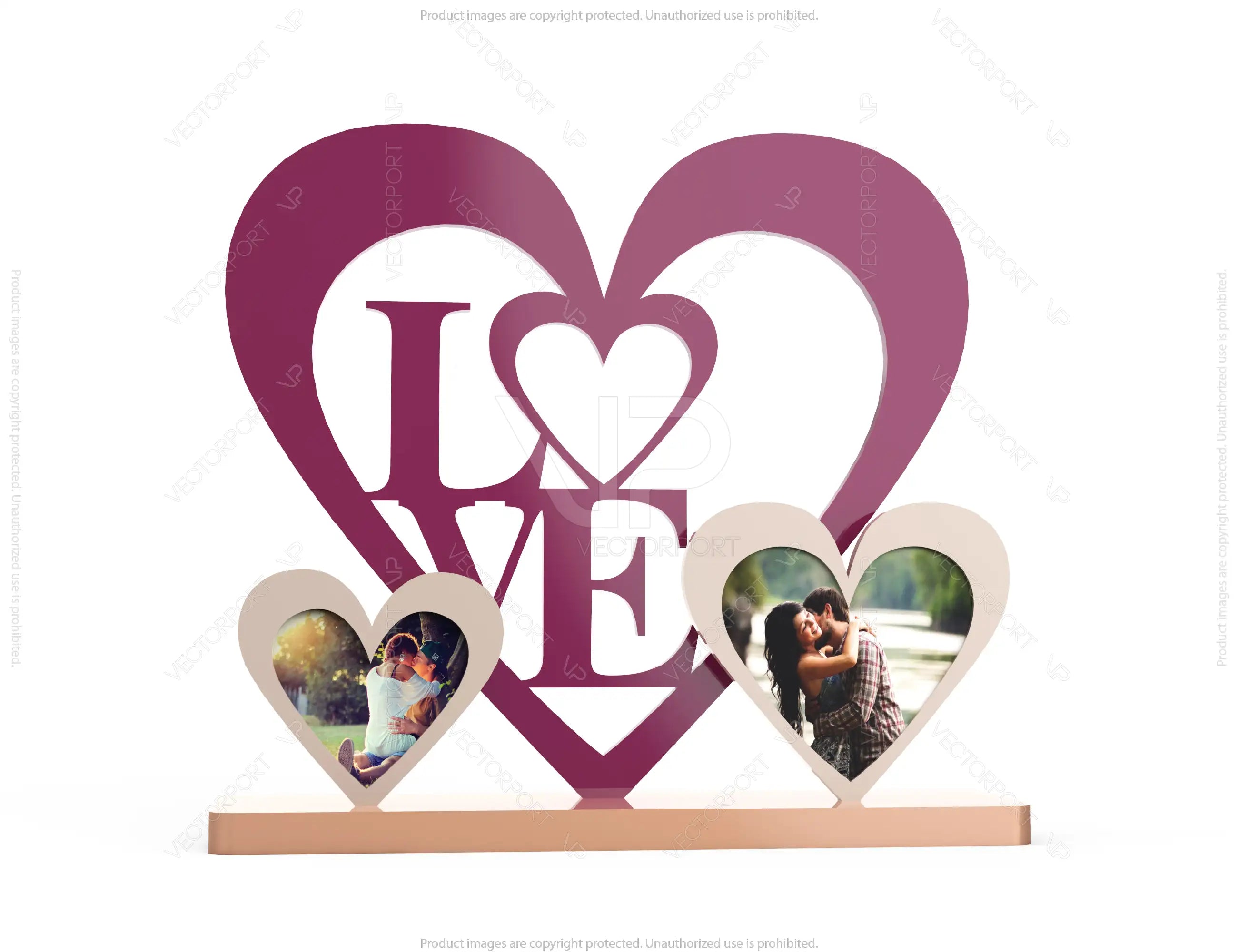 Heart Love Photo Frame Standing décor for home DIY | SVG, DXF, AI |#019|