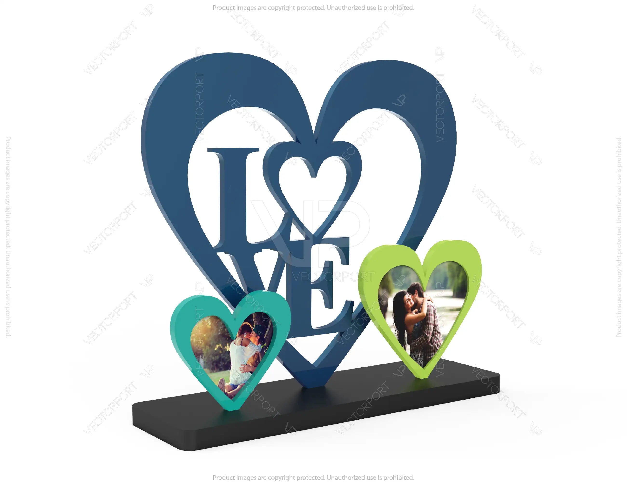 Heart Love Photo Frame Standing décor for home DIY | SVG, DXF, AI |#019|